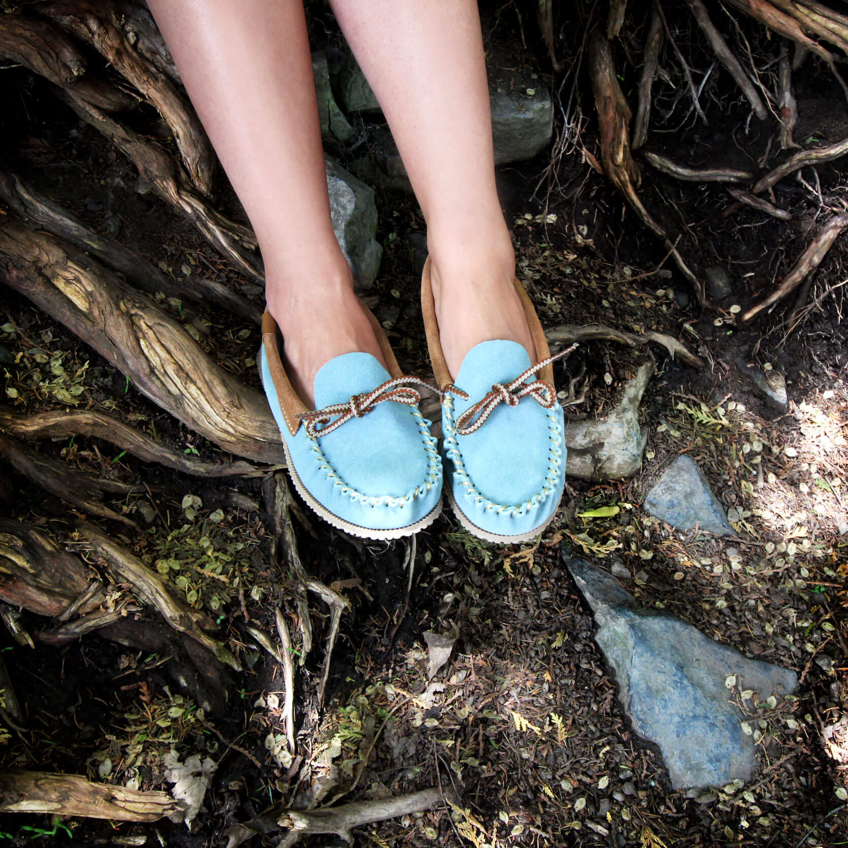 Canada Mocc Baby Blue Moccasin for Women