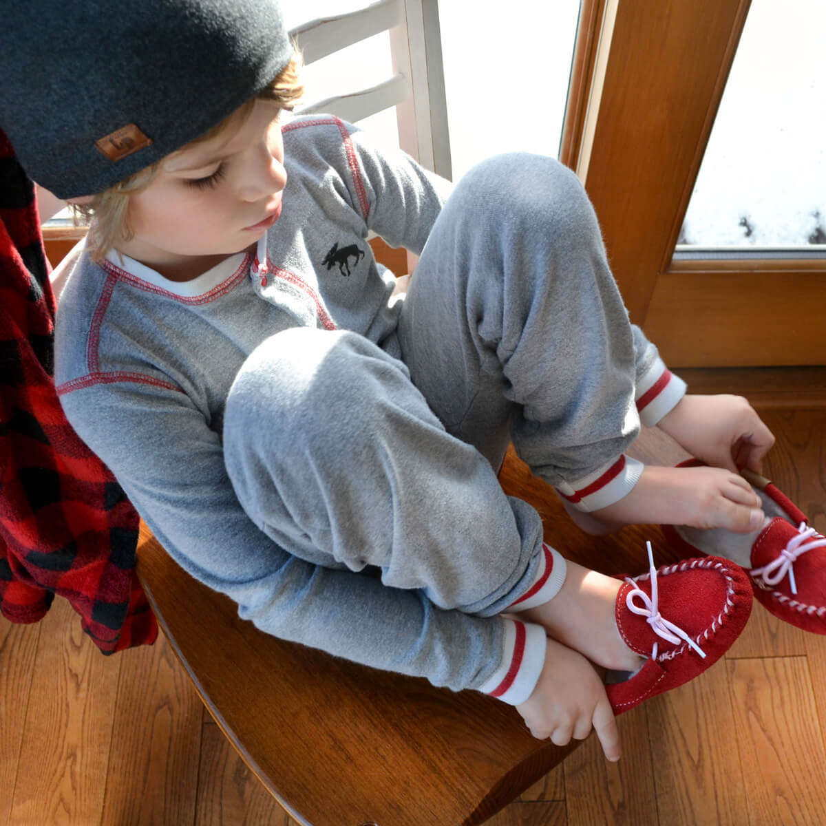 Lonan moccasin for kid - Red