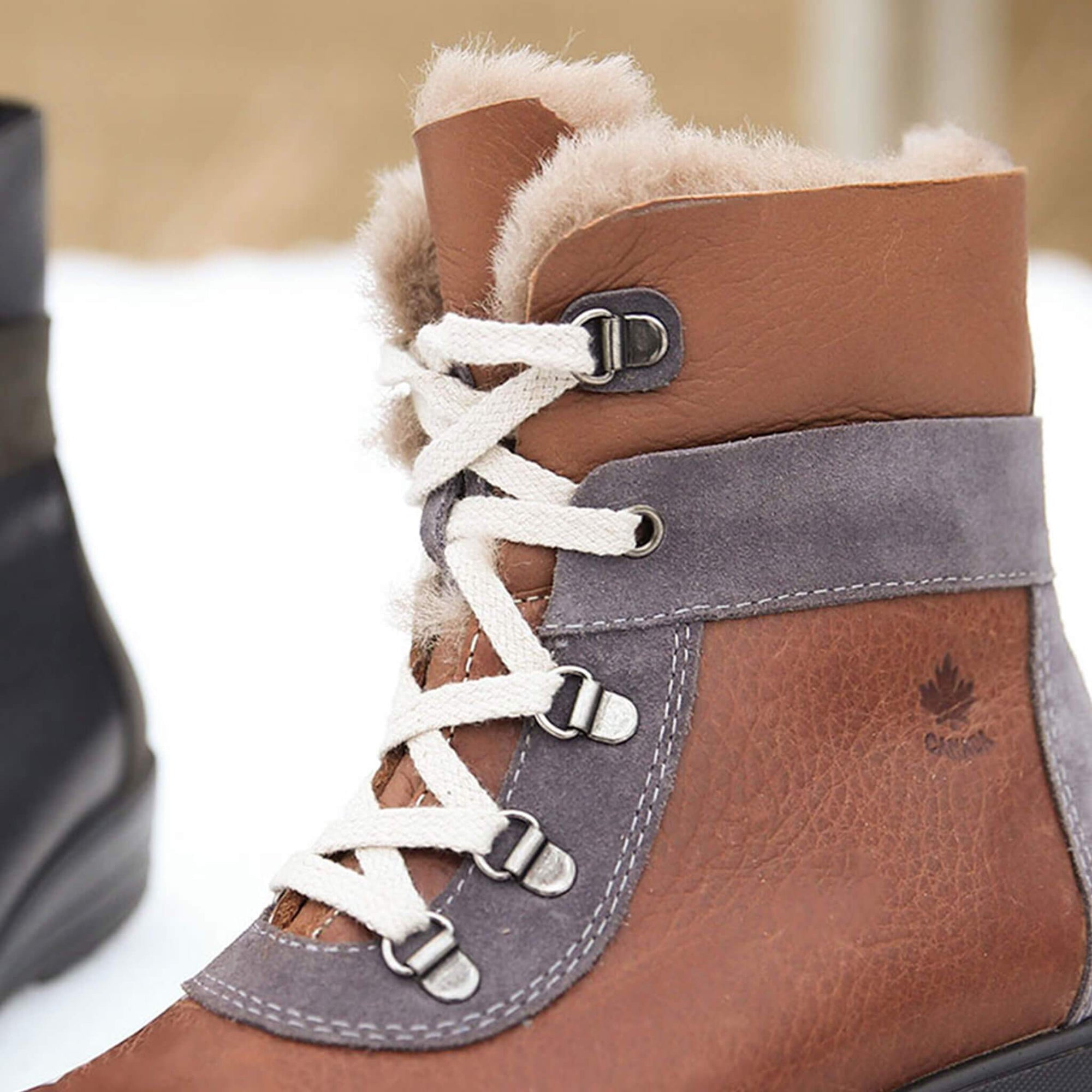 Maria winter Boot for Women - Tan-Grey